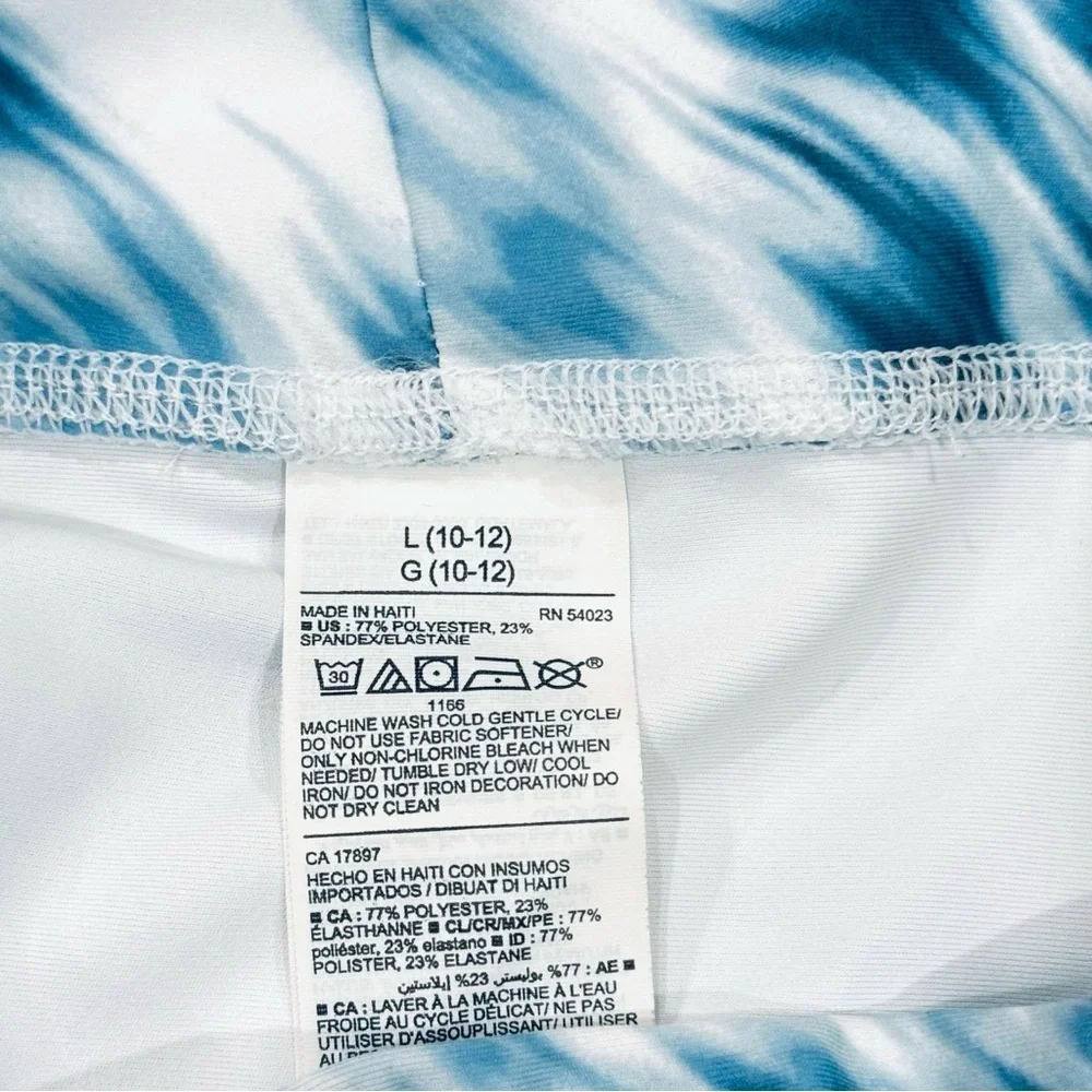 Old Navy Girls Large (10-12) Blue Leopard Print Side Pockets Polyester Spandex